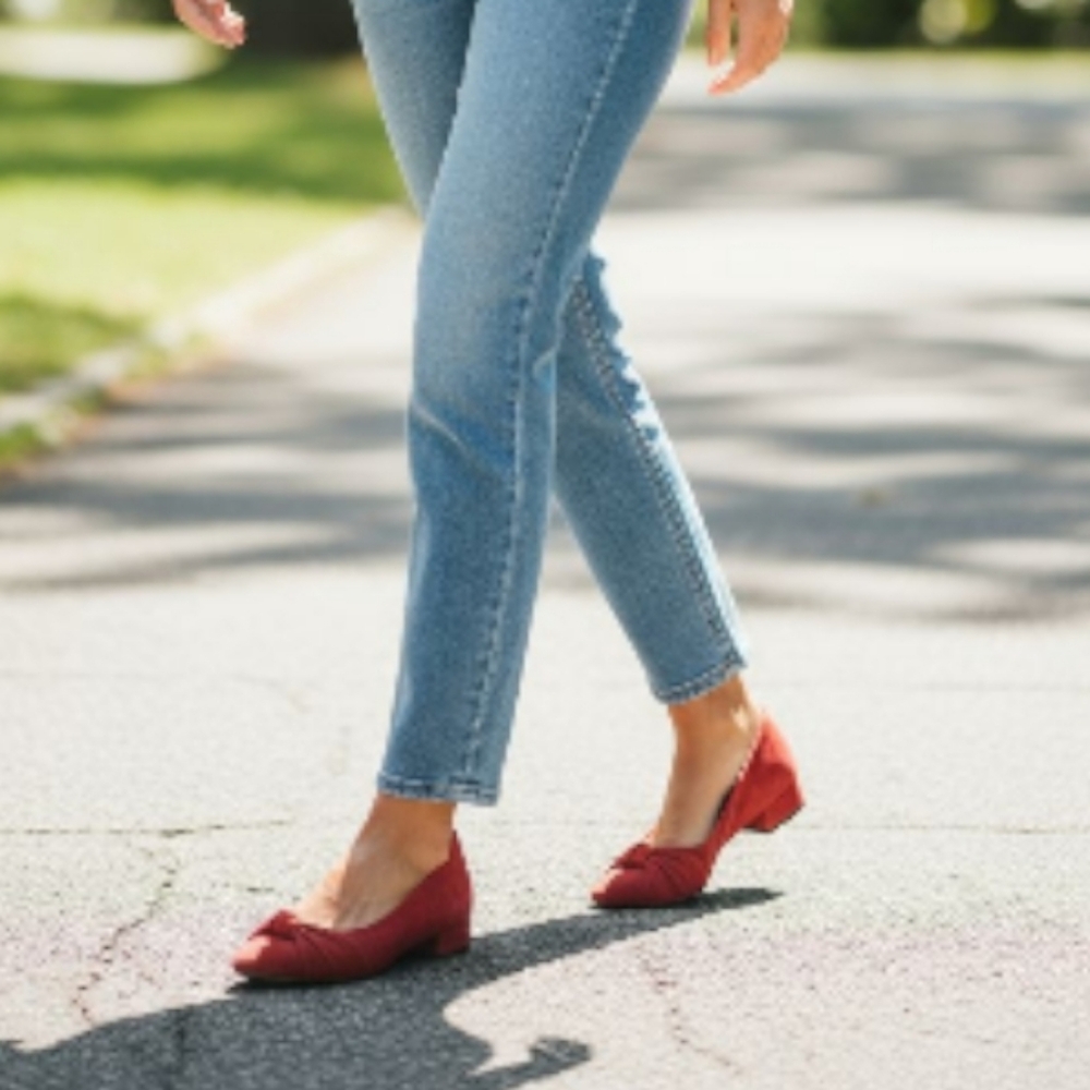 Easy Spirit Red Suede Shoes - Picture 6 of 8